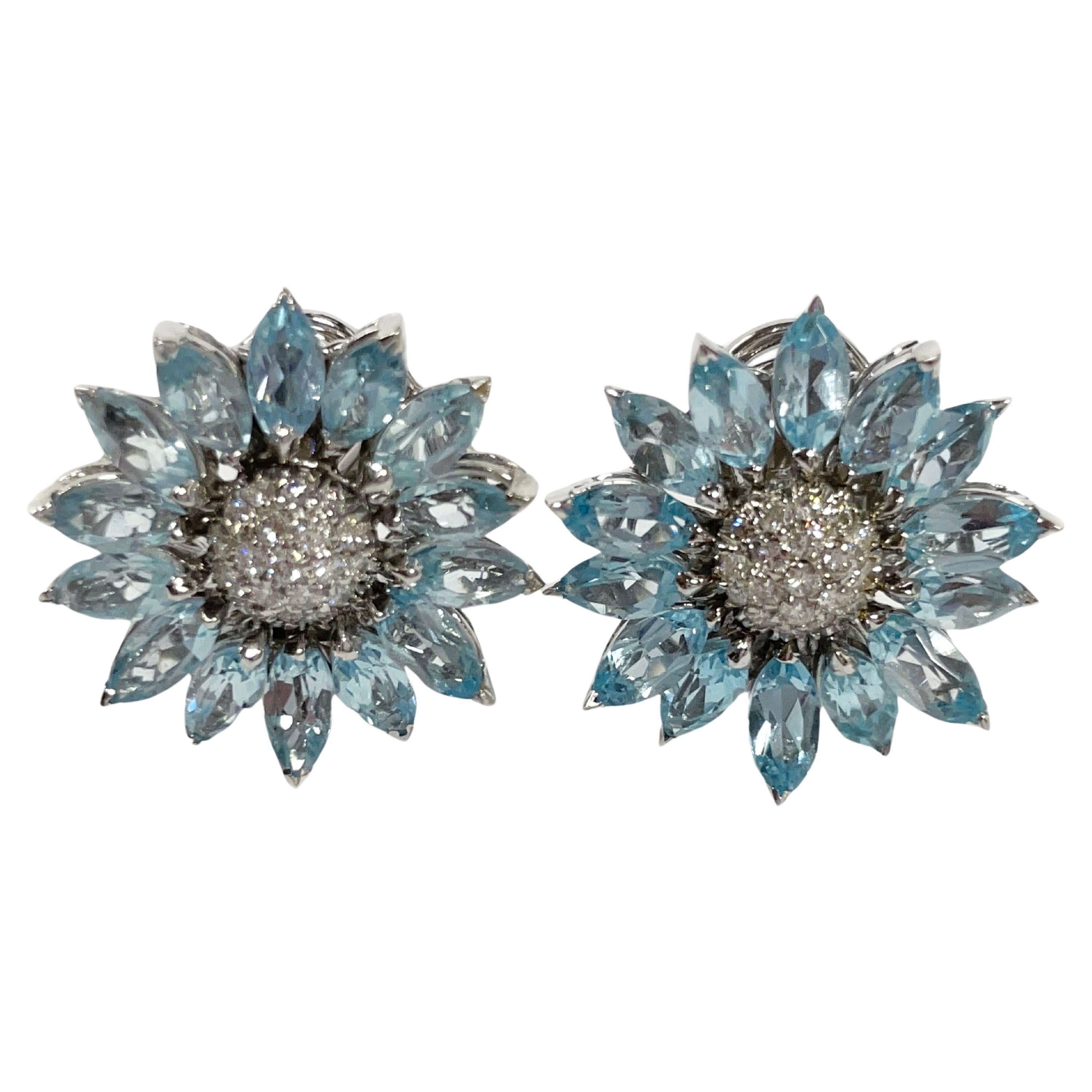 Topaz White Diamond Clip-On Earrings