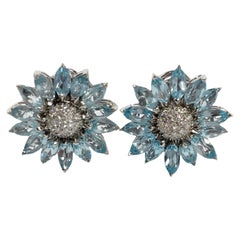 Topaz White Diamond Clip-On Earrings