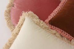 Topazio vert et noir & Daisy ivoire - Lot de 4 coussins de luxe en velours de coton
