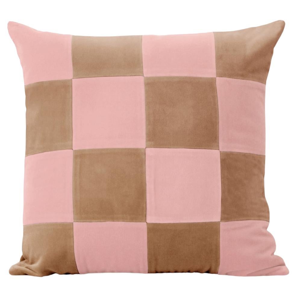 Topazio Pink & Cappuccino Velvet Deluxe Handmade Decorative Pillow