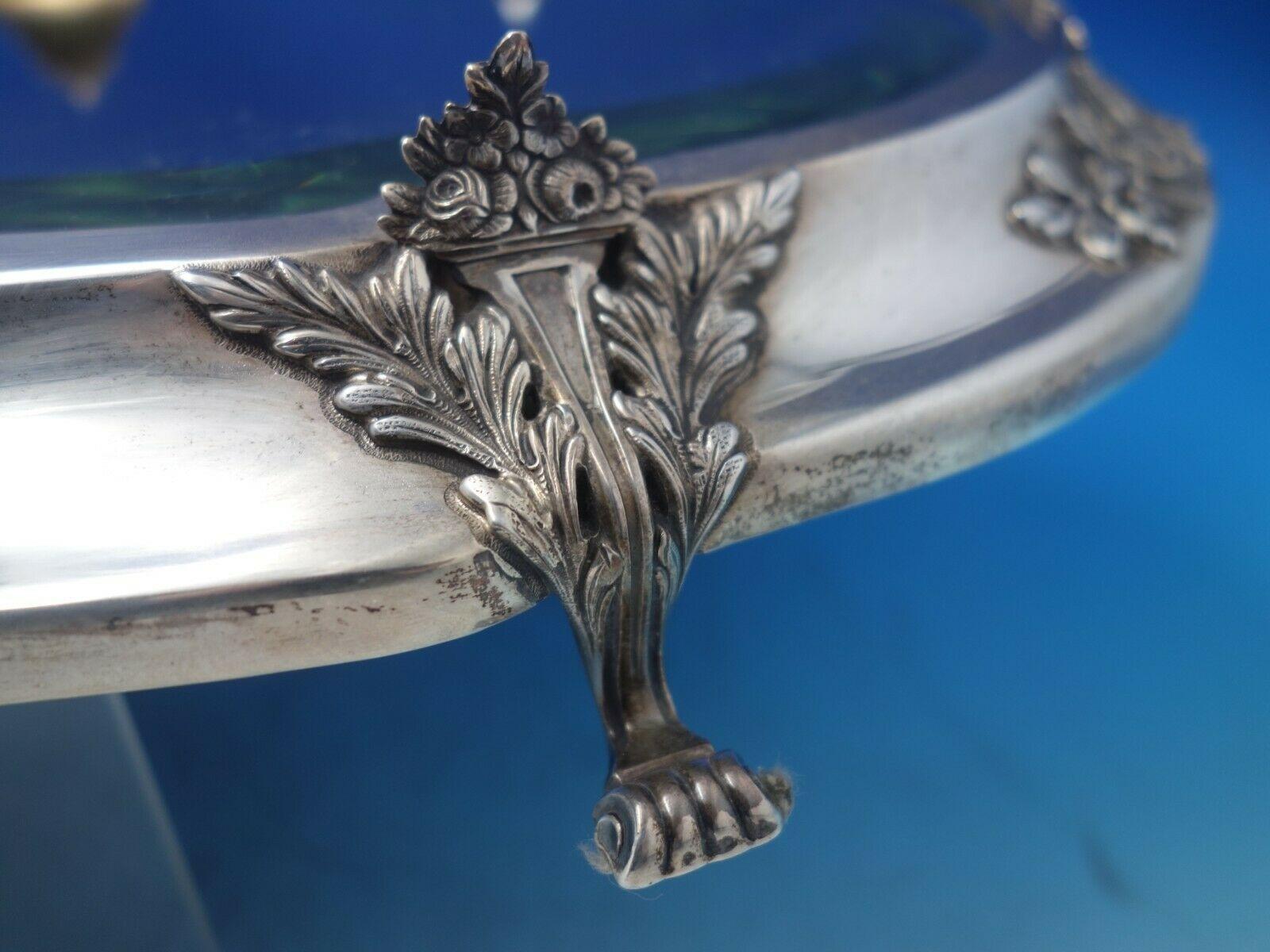 20th Century Topazio Portuguese Sterling Silver Centerpiece Bowl with Dragon Handles '#6496'