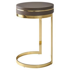 Table d'appoint ronde Topazio Golden & Brown
