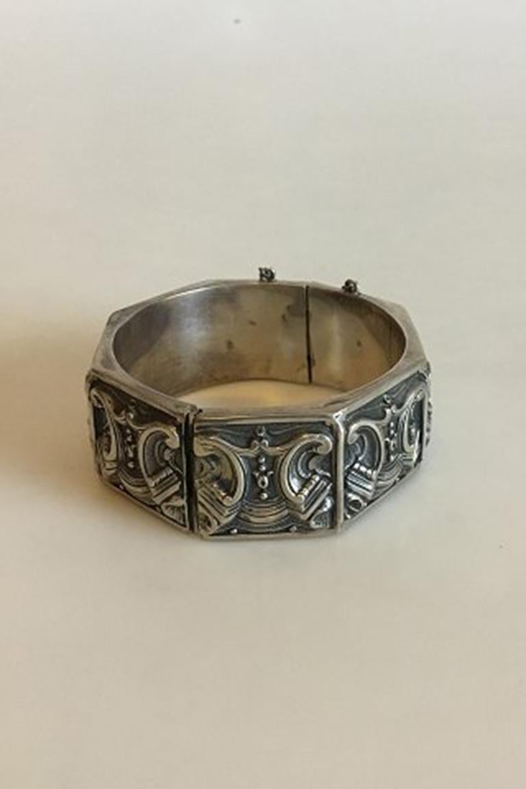 Topazio Silver Bracelet. Measures 5.9 cm / 2 21/64 in. inner dia. 2.5 cm / 1 in. width. Weighs 51.7 g / 1.82 oz.