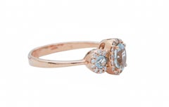 Topazs, Diamonds, 18 Karat Rose Gold Modern Ring
