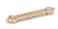 Topazs, Diamonds, 18 Karat Yellow Gold Retrò Brooch