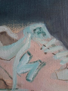 Cetrioli, scarpe da ginnastica, natura morta in stile Pop Art, olio su tela, 2025