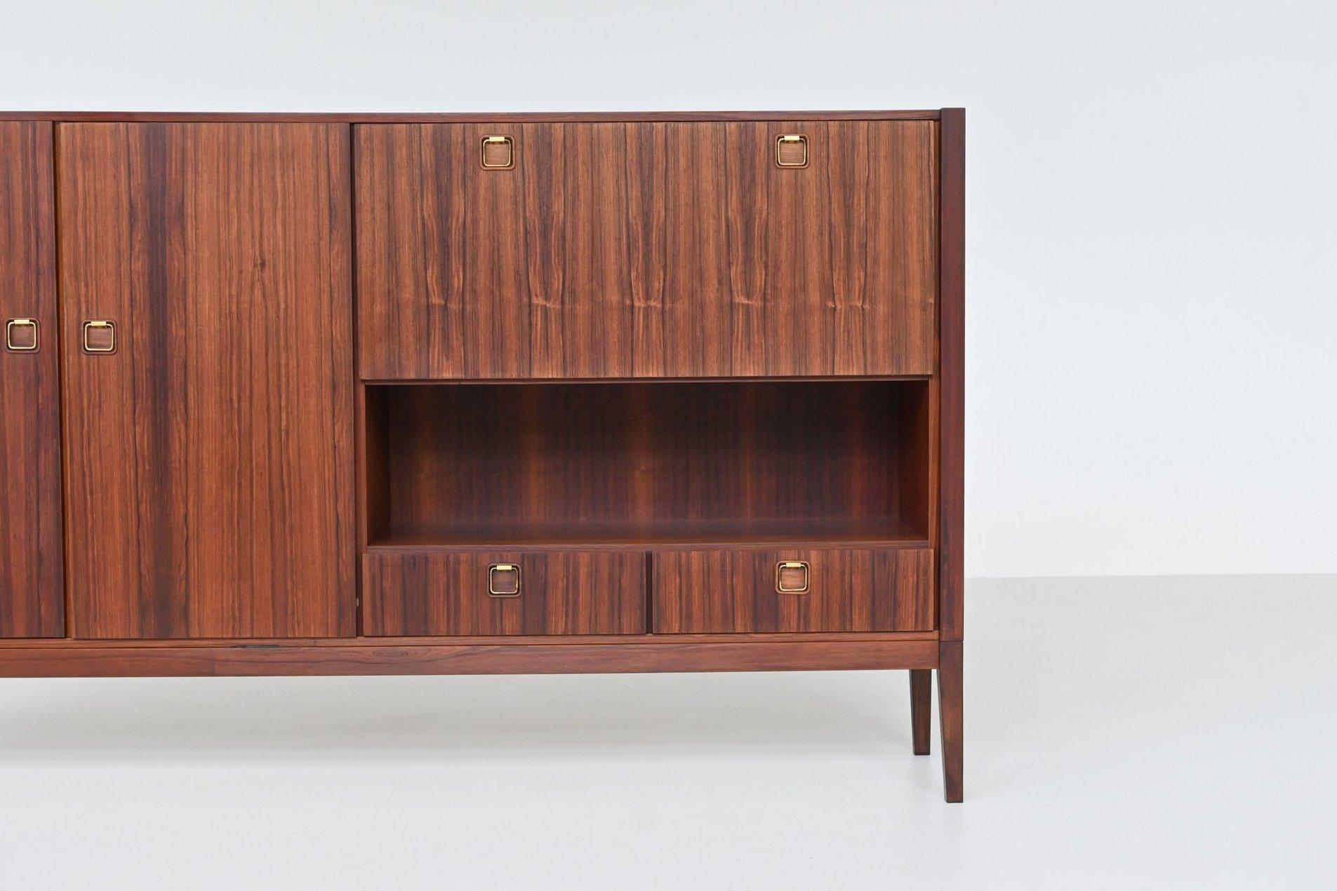 Topform highboard rosewood and brass Netherlands 1960 For Sale 6