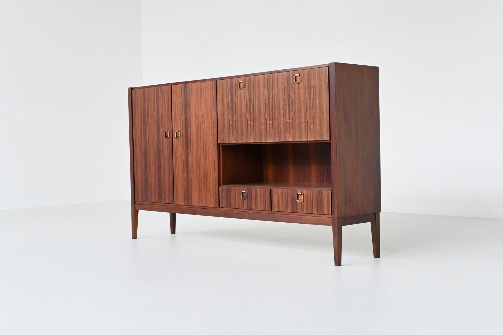Topform highboard rosewood and brass Netherlands 1960 For Sale 7