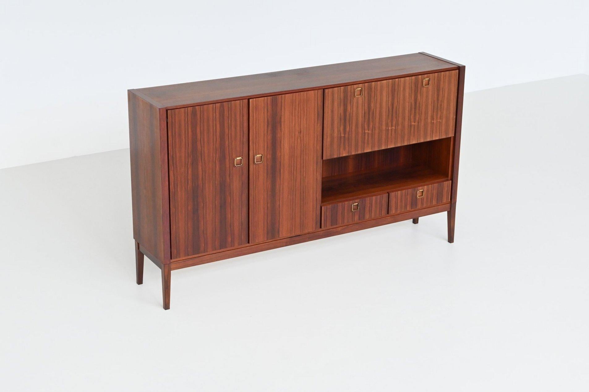 Topform highboard rosewood and brass Netherlands 1960 For Sale 11