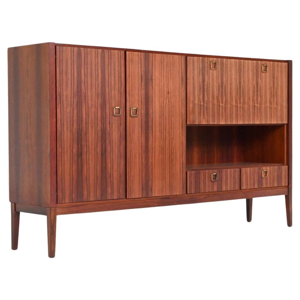 Topform highboard rosewood and brass Netherlands 1960 For Sale