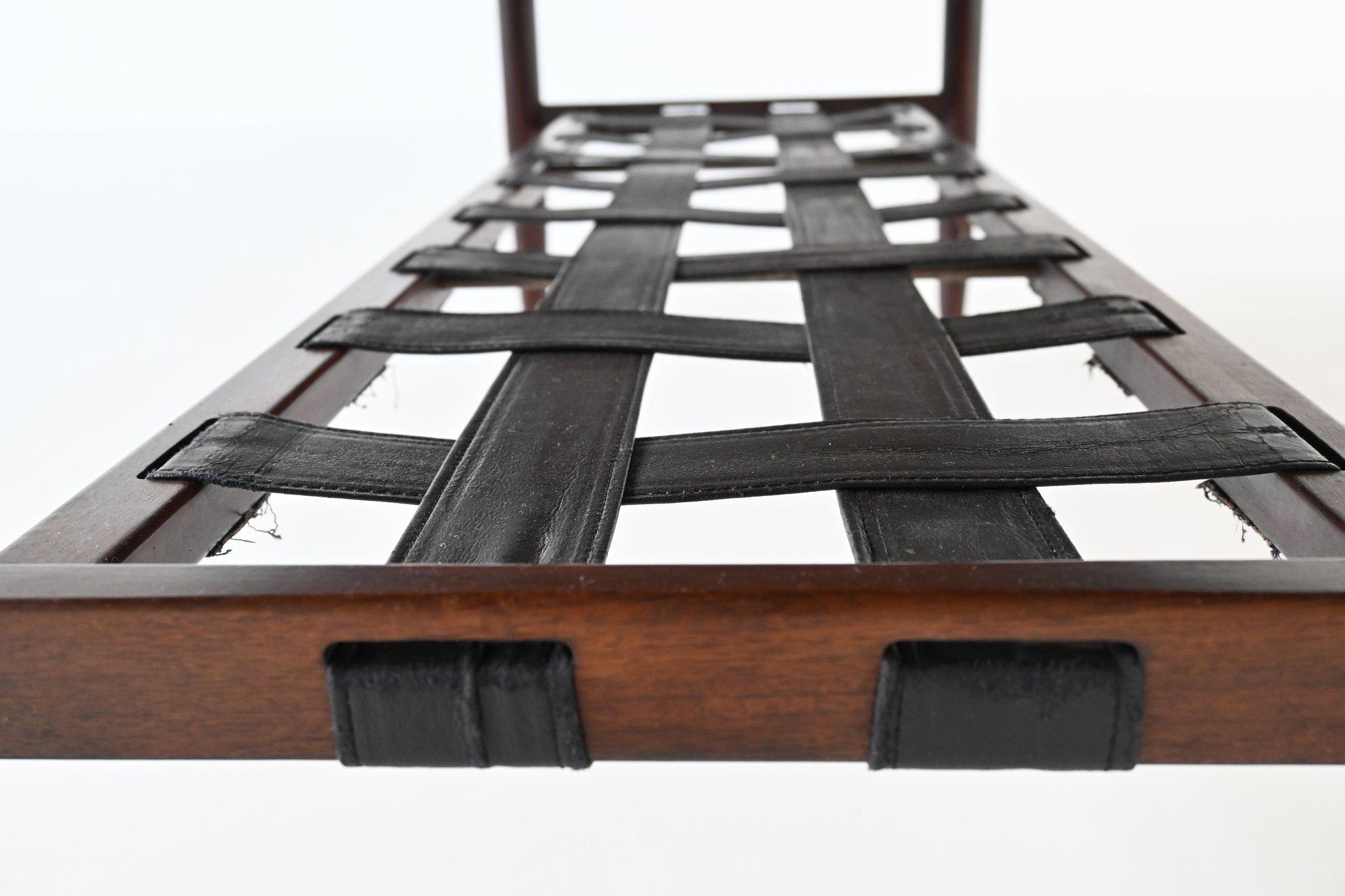 Leather Topform Rosewood Coffee Table the Netherlands, 1960
