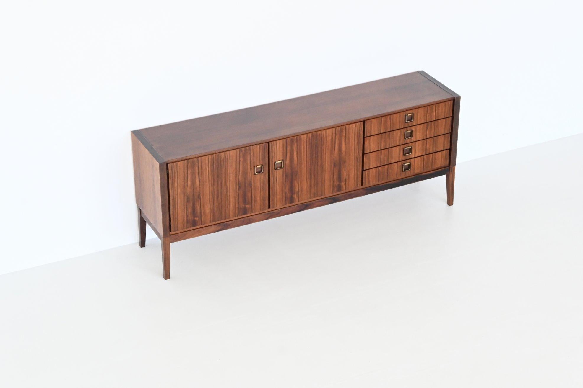 Mid-Century Modern Topform sideboard in rosewood and brass The Netherlands 1960 For Sale