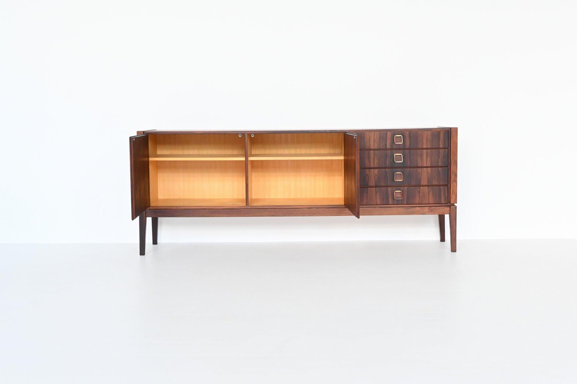 Mid-Century Modern Topform Sideboard Rosewood and Brass, the Netherlands, 1960