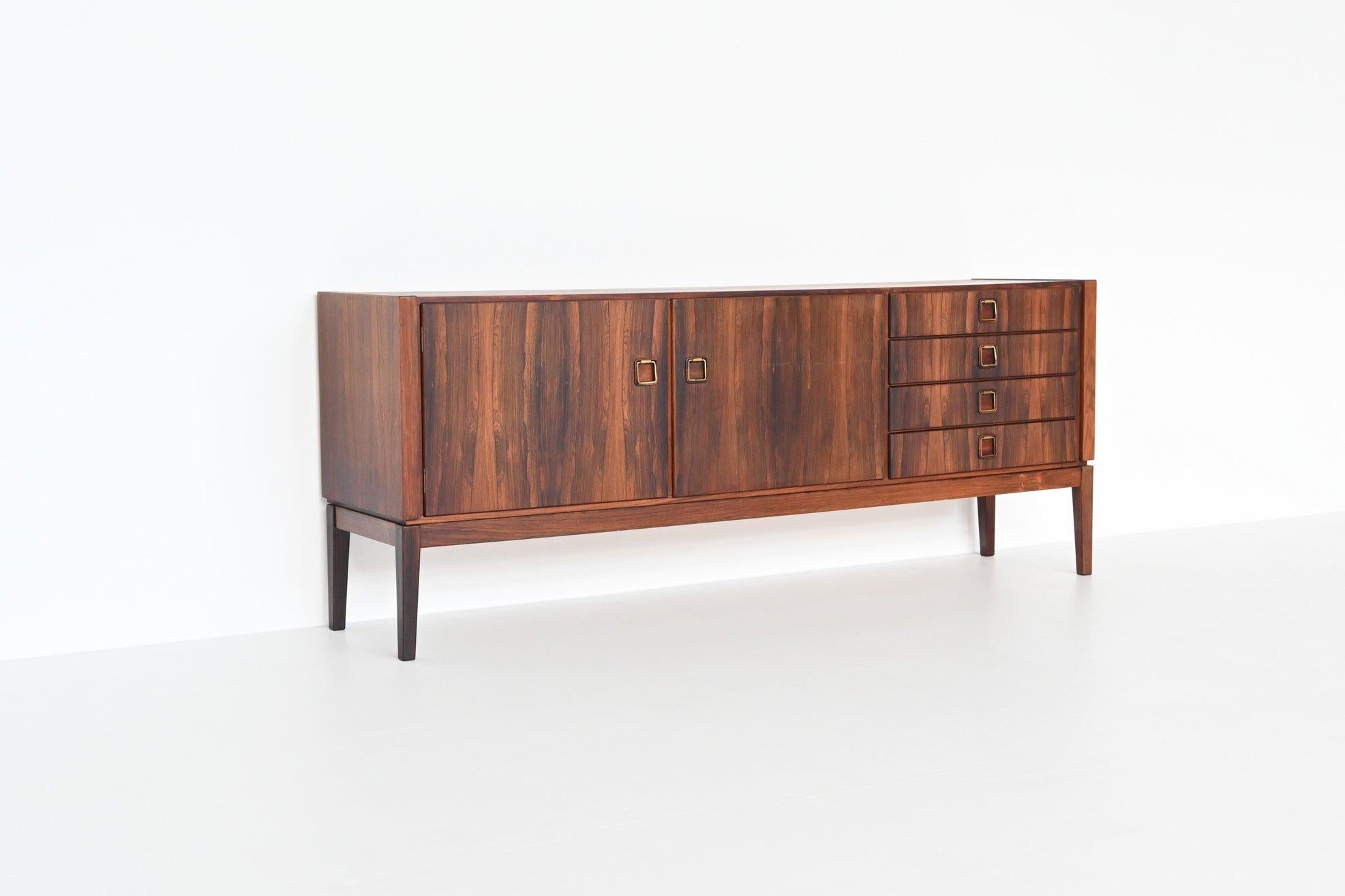 Dutch Topform Sideboard Rosewood and Brass, the Netherlands, 1960