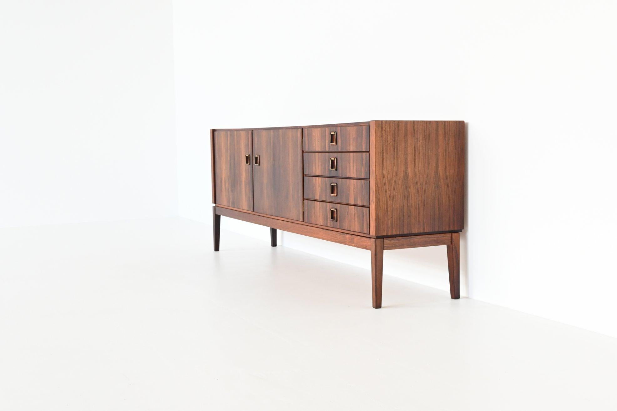 Topform Sideboard Rosewood and Brass, the Netherlands, 1960 In Good Condition In Etten-Leur, NL