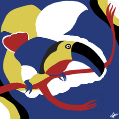 Toucan, peinture expressionniste figurative moderne, 2020, édition limitée