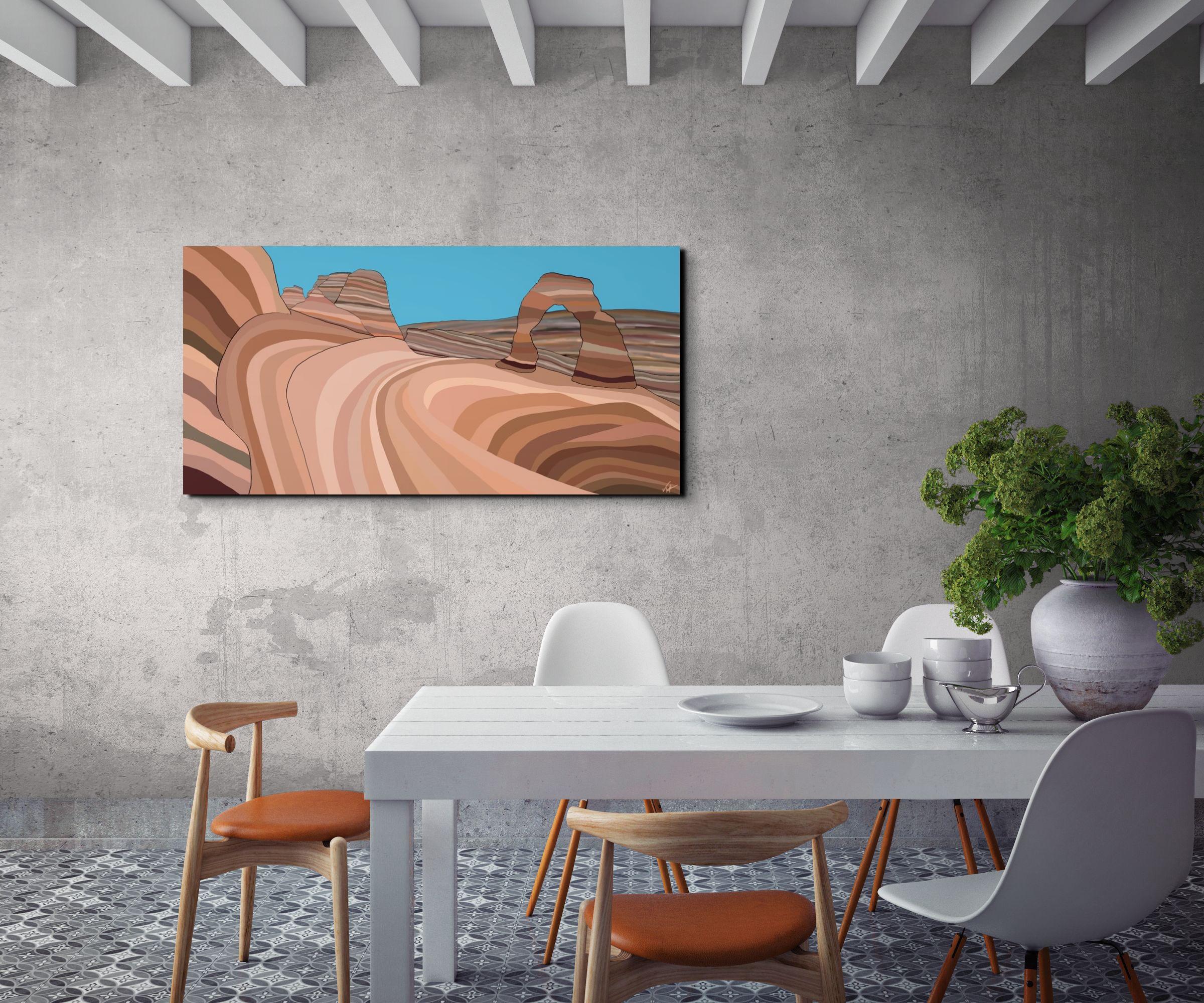 Arches National Park, Contemporary Modern Impressionist Landscape, 2020, Ltd Ed - Painting by Topher Straus