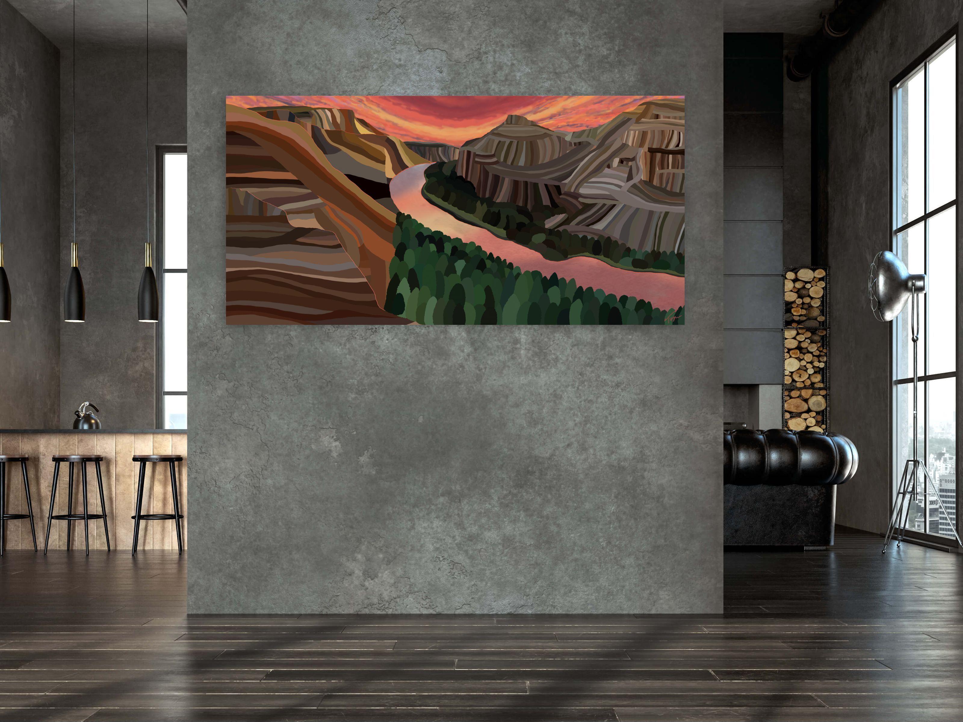 Parc national de Big Bend, paysage impressionniste contemporain, 2021, original - Painting de Topher Straus
