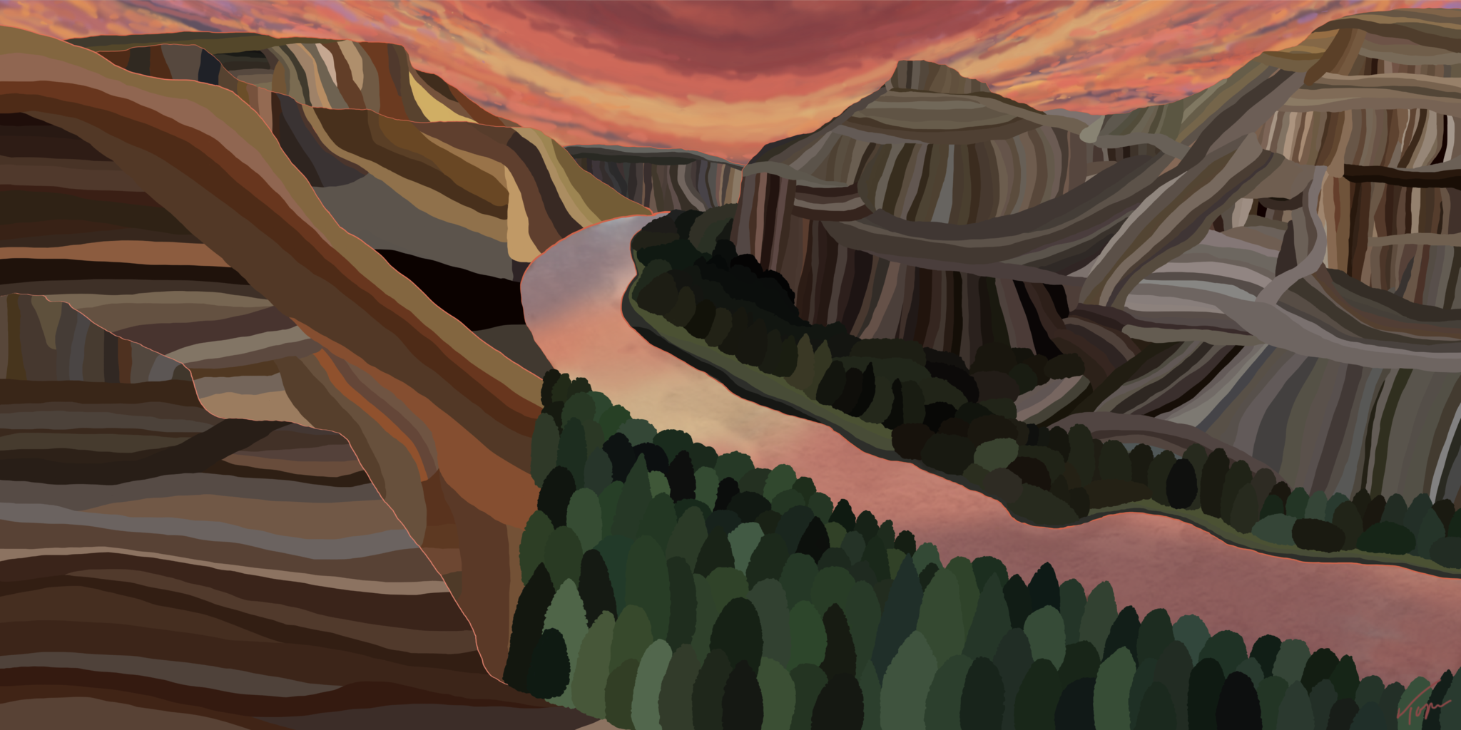Parc national de Big Bend, paysage impressionniste contemporain, 2021, édition limitée