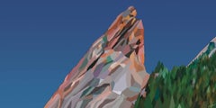 Colorado Gem, Original Modern Impressionist Landscape Paintings, Mountain Peak
