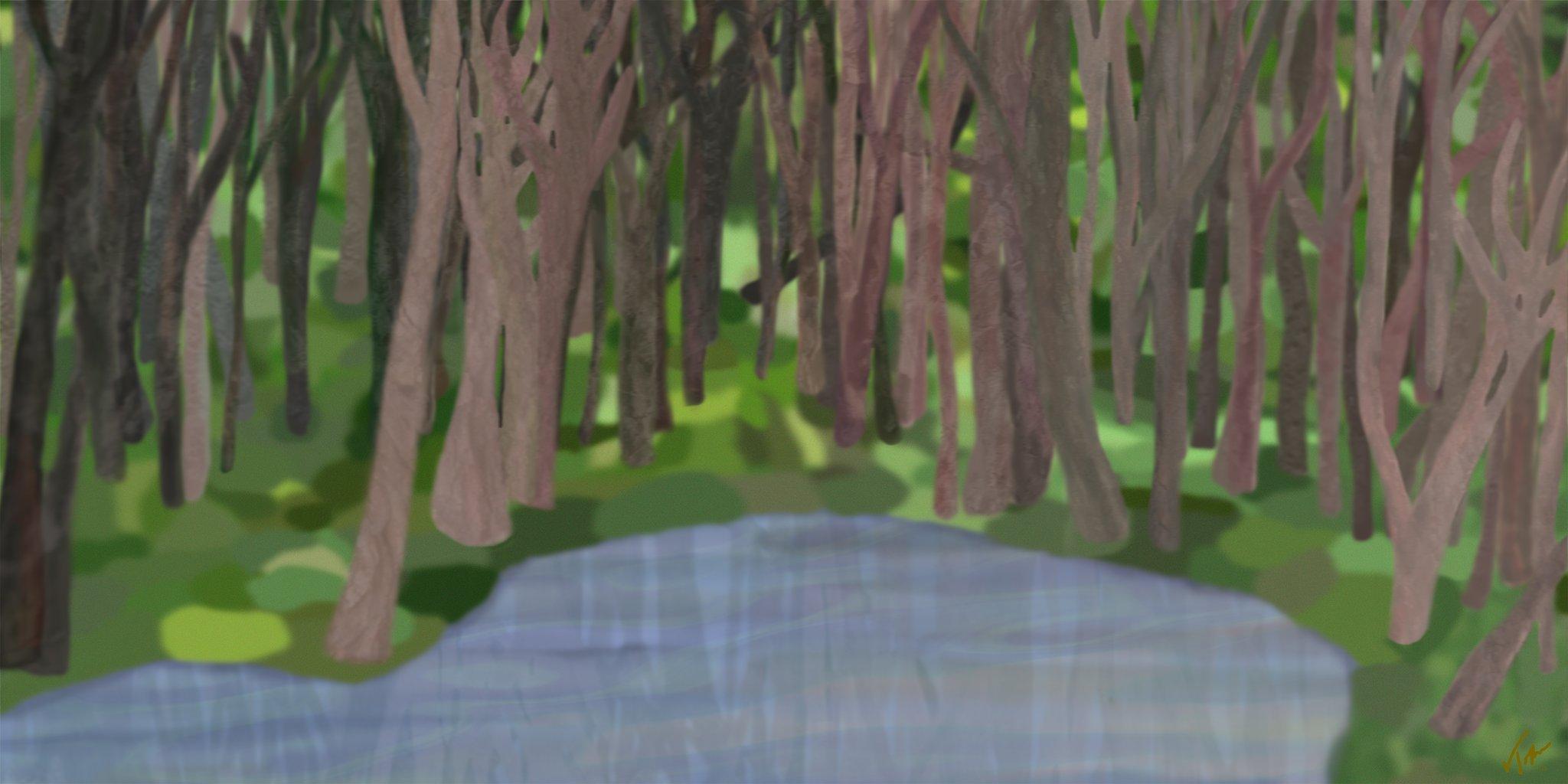 Parco nazionale di Congaree, dipinto di paesaggio dell'impressionismo moderno, foresta, Ltd Ed