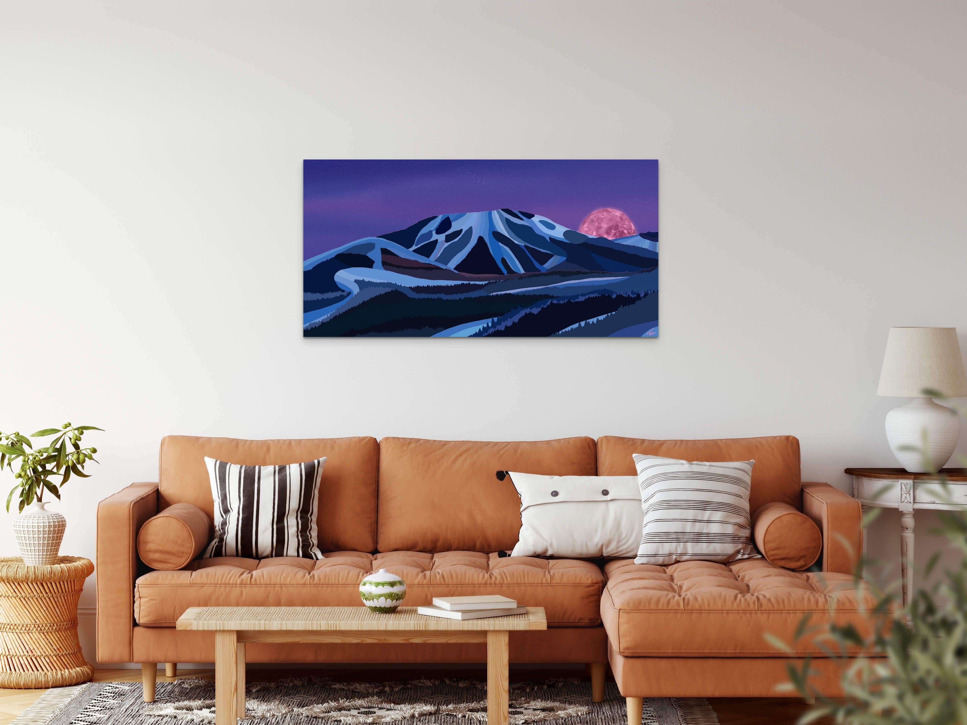 Deer Valley, dipinto di paesaggio impressionista moderno, sci, Utah, Ltd Ed