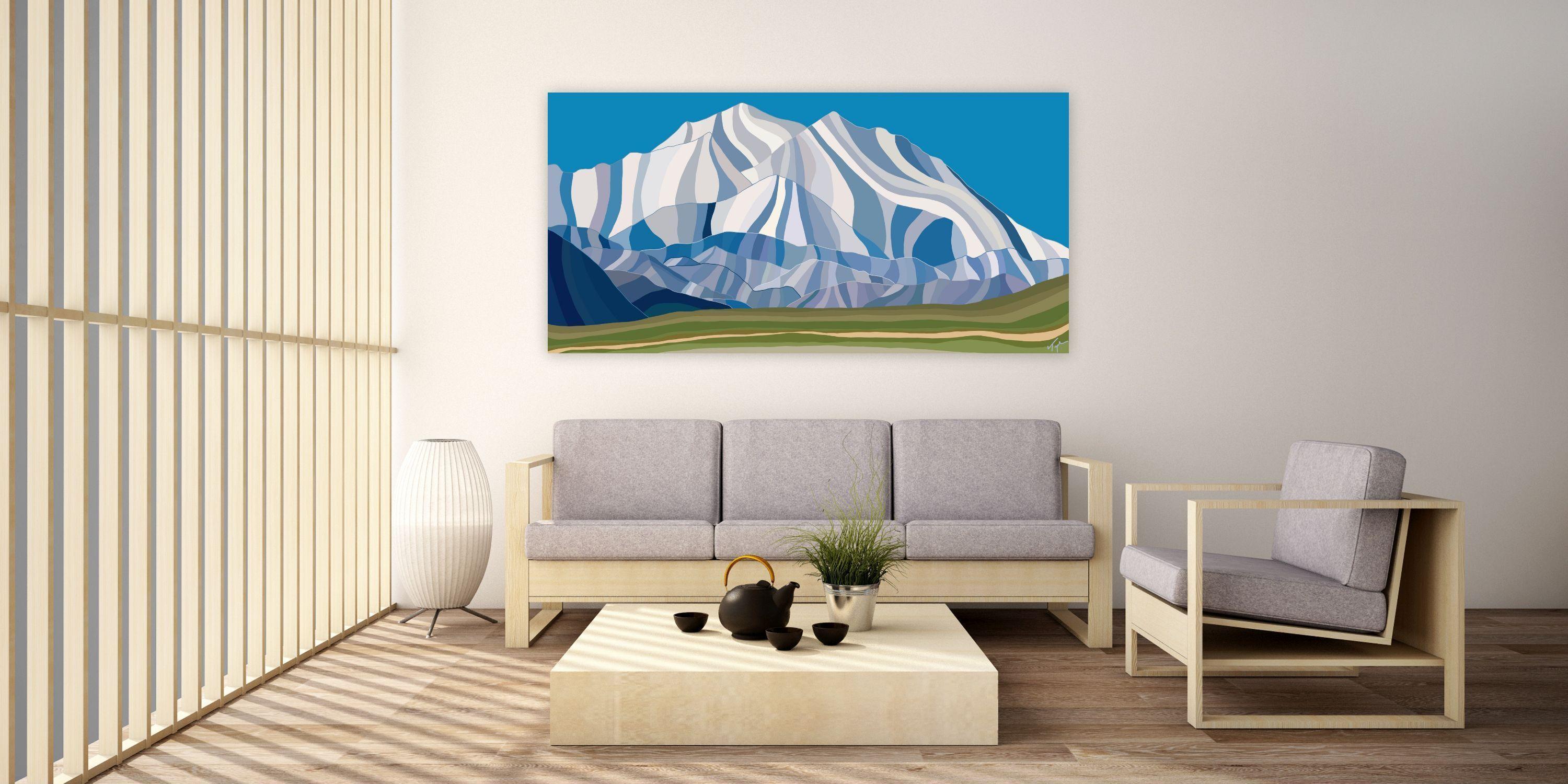 Denali National Park, peinture de paysage impressionniste moderne originale, Alaska - Painting de Topher Straus