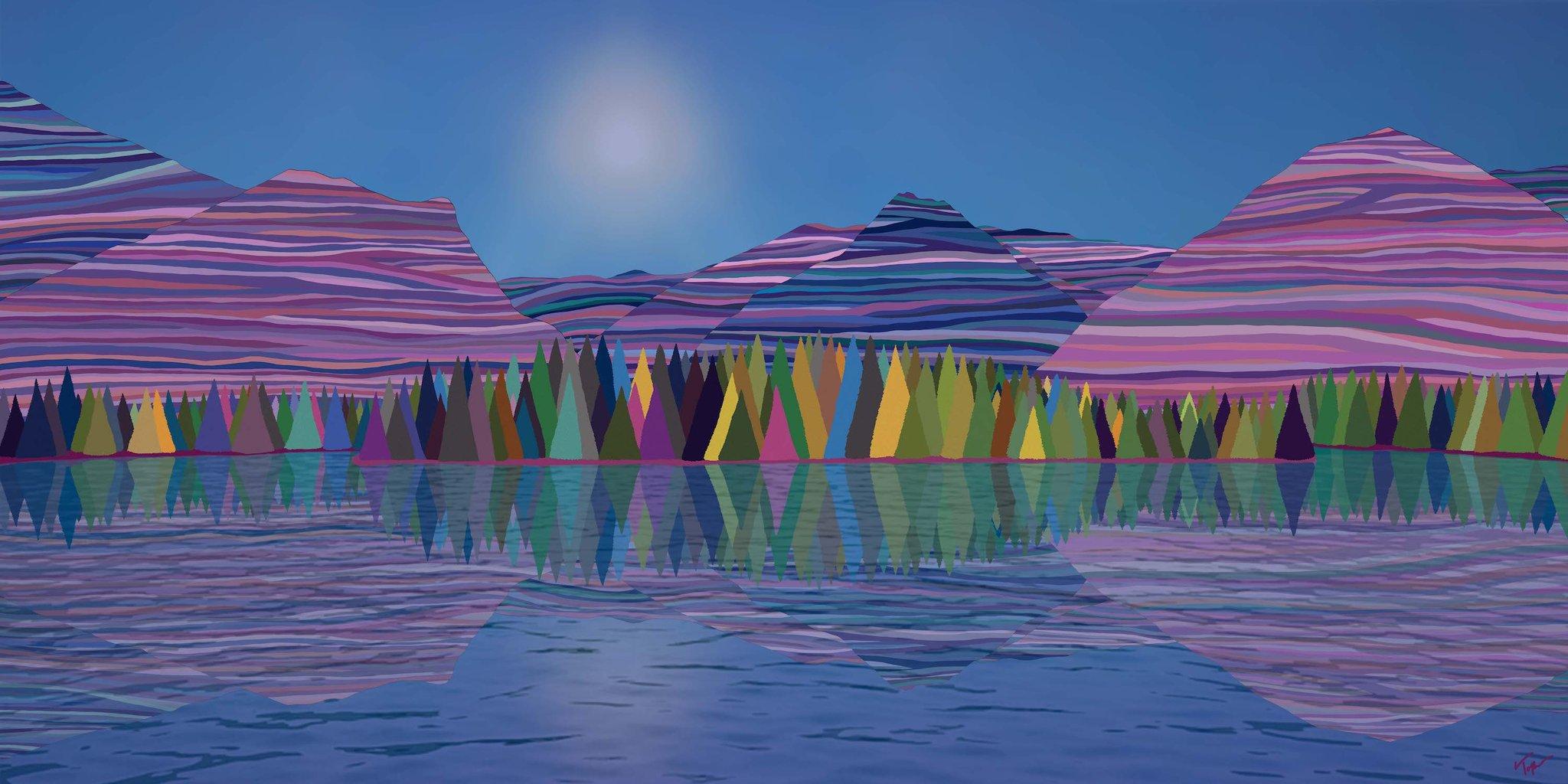 Dillon, peinture de paysage impressionniste moderne, lac Dillon, Colorado, LE