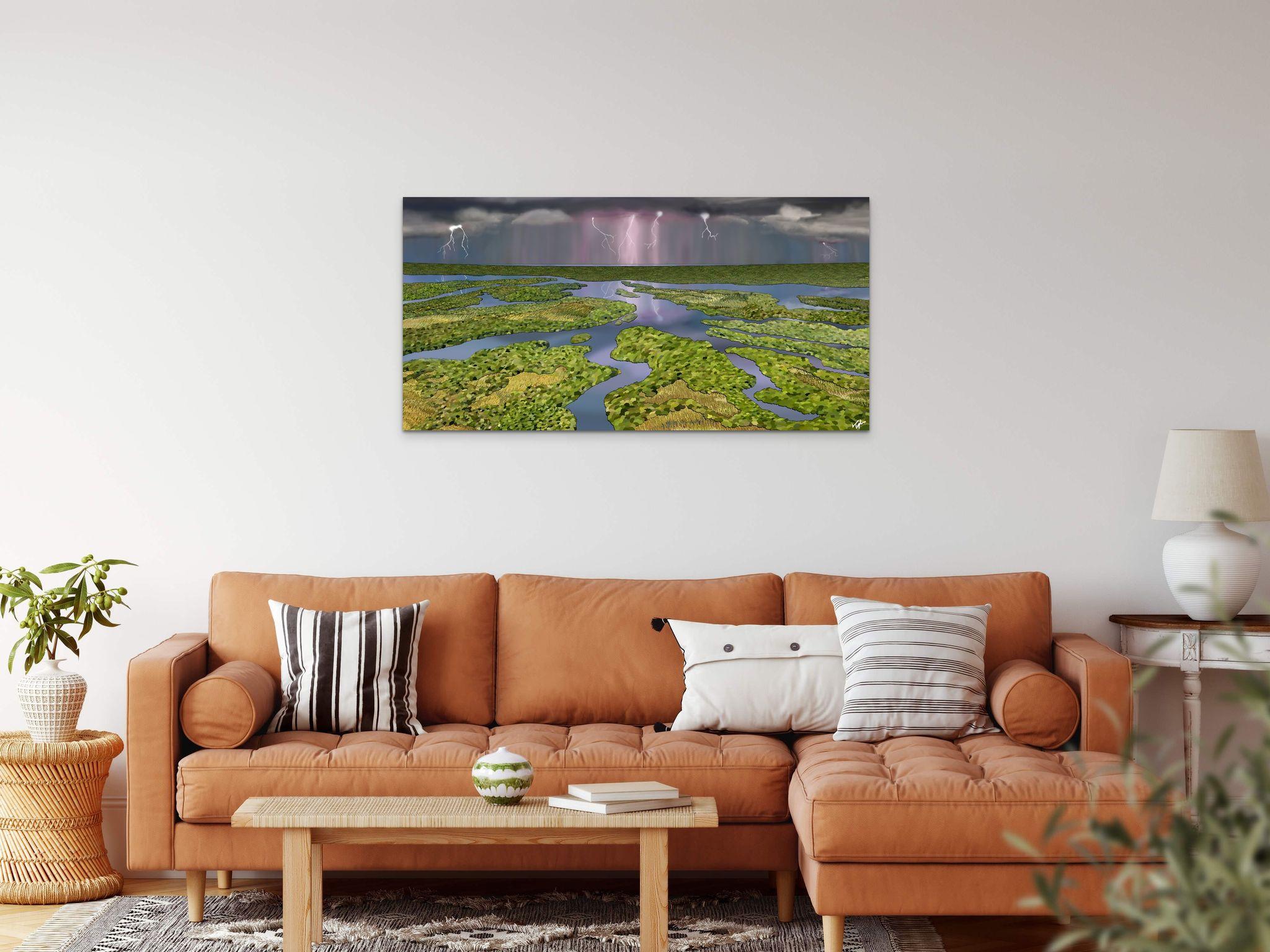 Topher Straus Abstract Painting - Everglades National Park, Modern Impressionist Landscape Painting, Ltd Ed