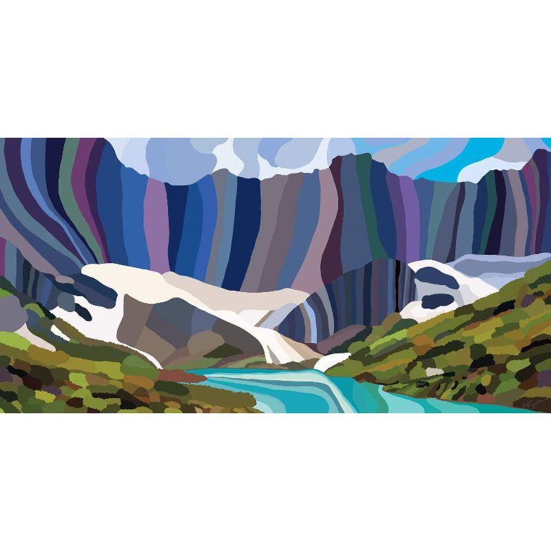 Topher Straus Abstract Painting - Glacier National Park, Modern Impressionist Landscape Painting, 2019, Special Ed