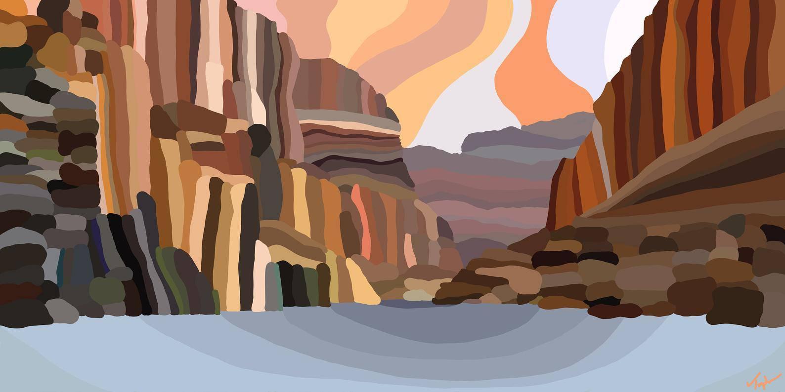 Originales modernes impressionistisches Landschaftsgemälde im Grand Canyon National Park