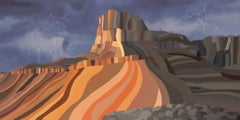 Park national des montagnes de Guadalupe, peinture de paysage abstrait moderne originale