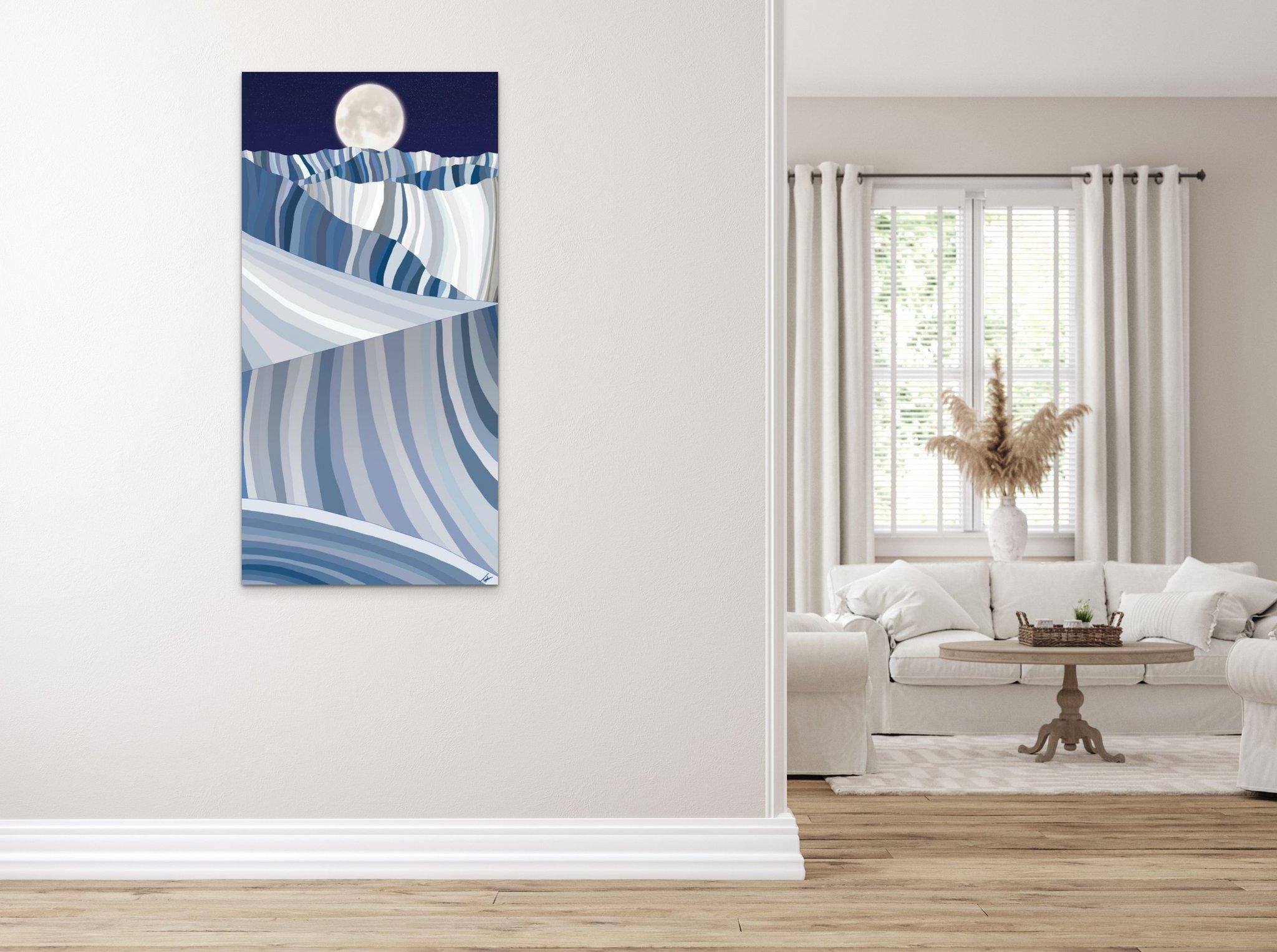 Luz de Luna, Pintura Impresionista de Paisaje (Edición Limitada) Telluride Co - Landscape Painting Gris de Topher Straus