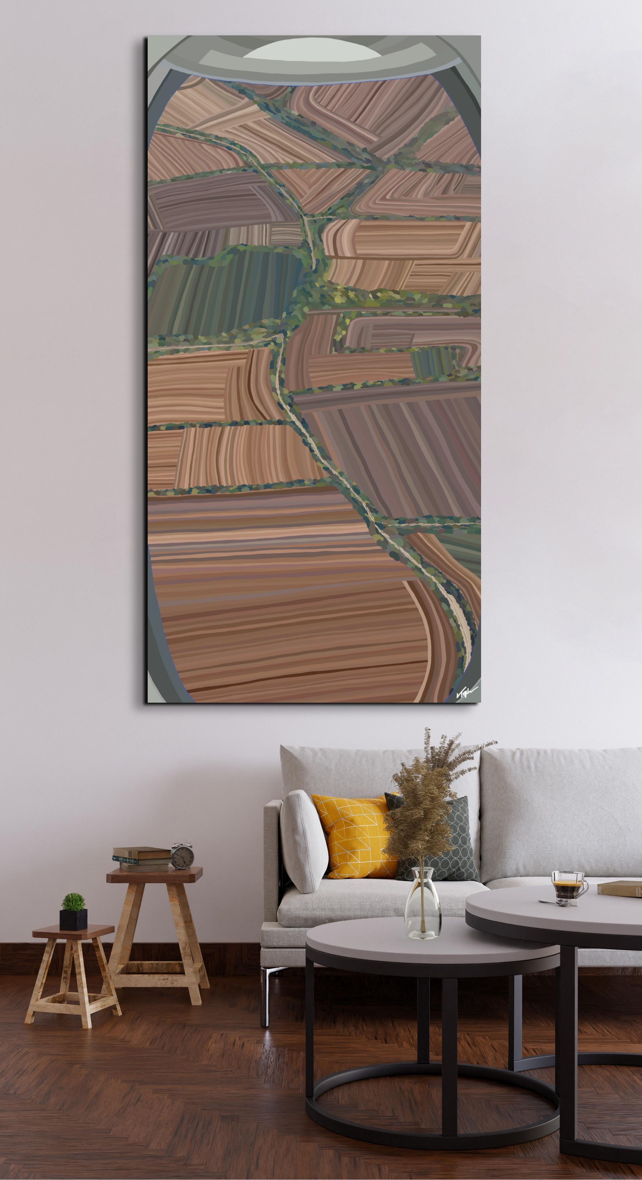 Caja fuerte, Paisaje impresionista contemporáneo moderno, 2023, Edición original en venta 1