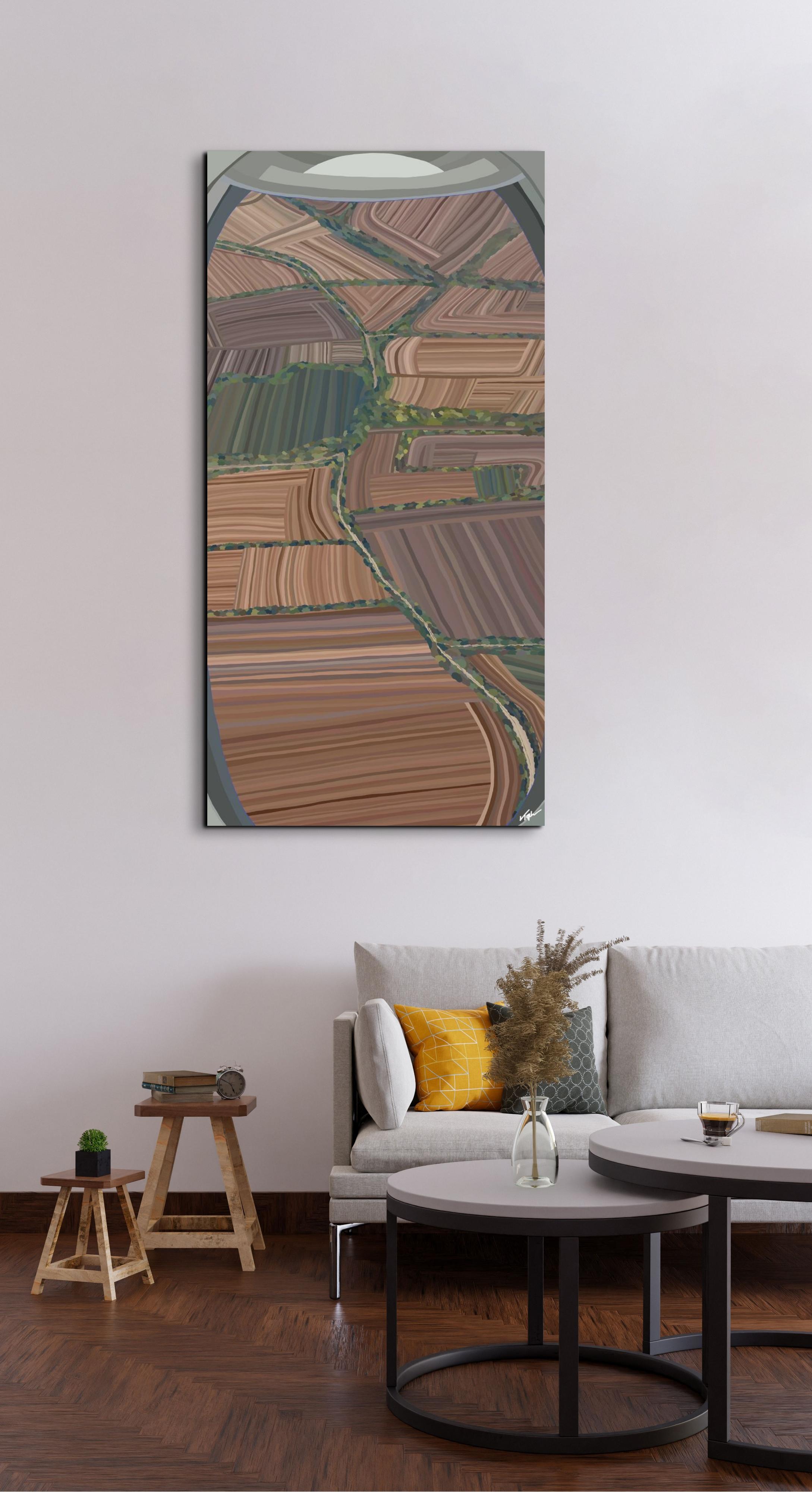 Caja fuerte, Paisaje impresionista contemporáneo moderno, 2023, Edición especial - Painting de Topher Straus