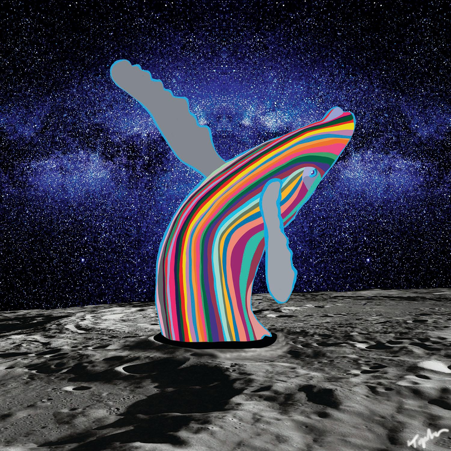 Ballena Espacial, Pintura Impresionista Contemporánea Moderna, 2018, Edición Original - Painting de Topher Straus