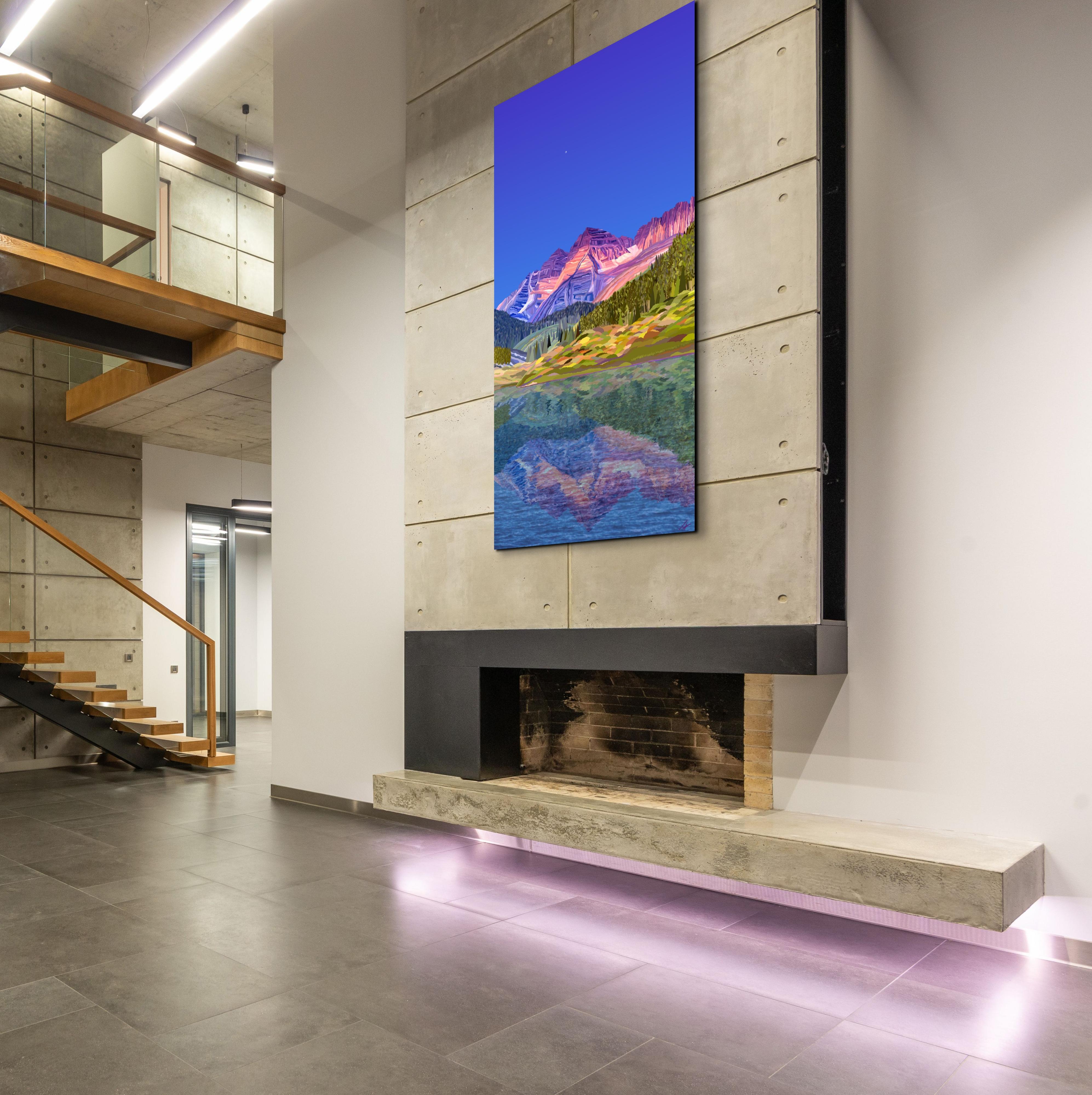 Las campanas, Paisaje impresionista moderno contemporáneo, 2023, Edición especial - Painting de Topher Straus