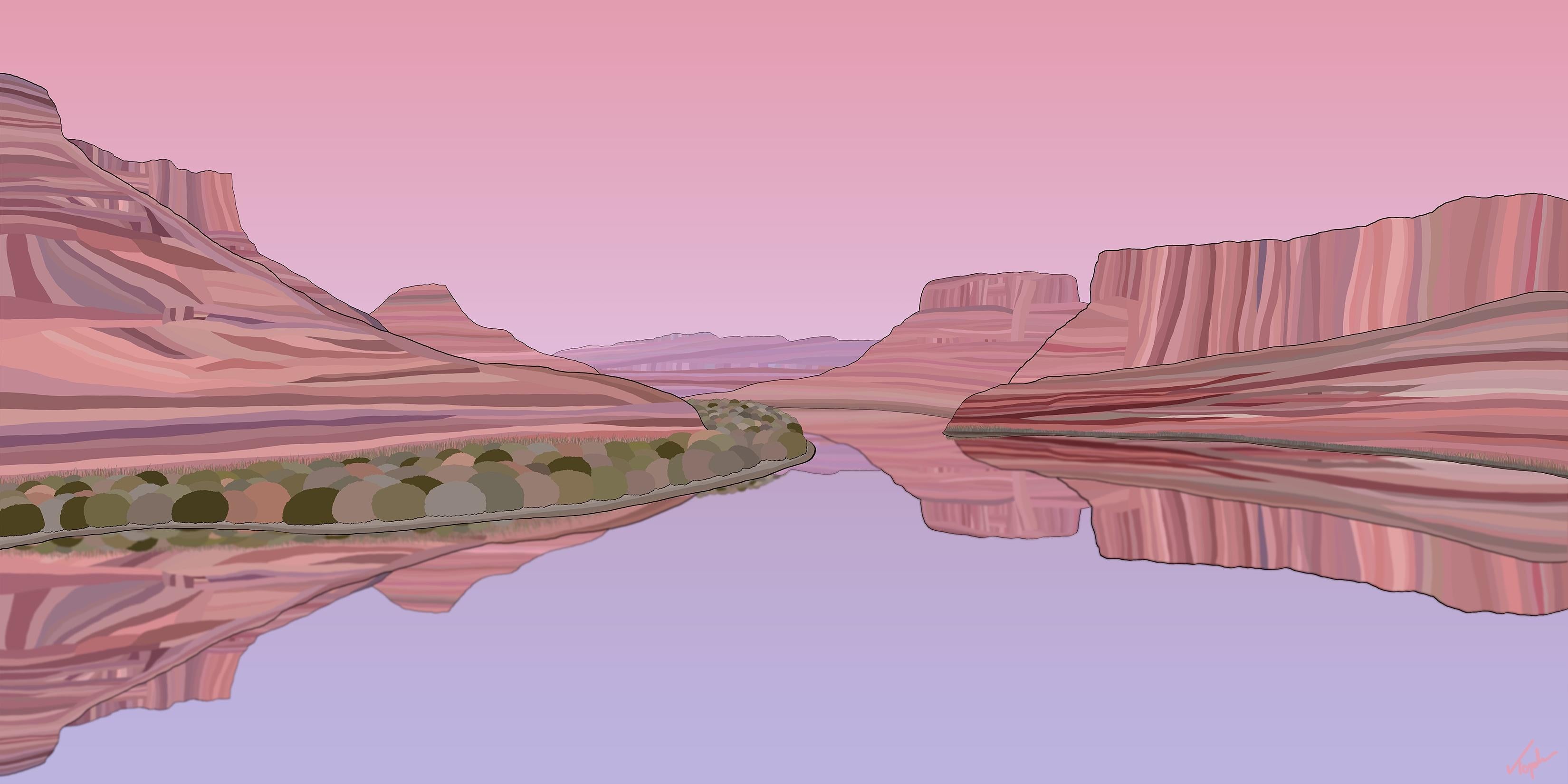 Abstract Painting de Topher Straus - El Colorado, Paisaje Impresionista Contemporáneo Moderno, 2022, Edición Limitada