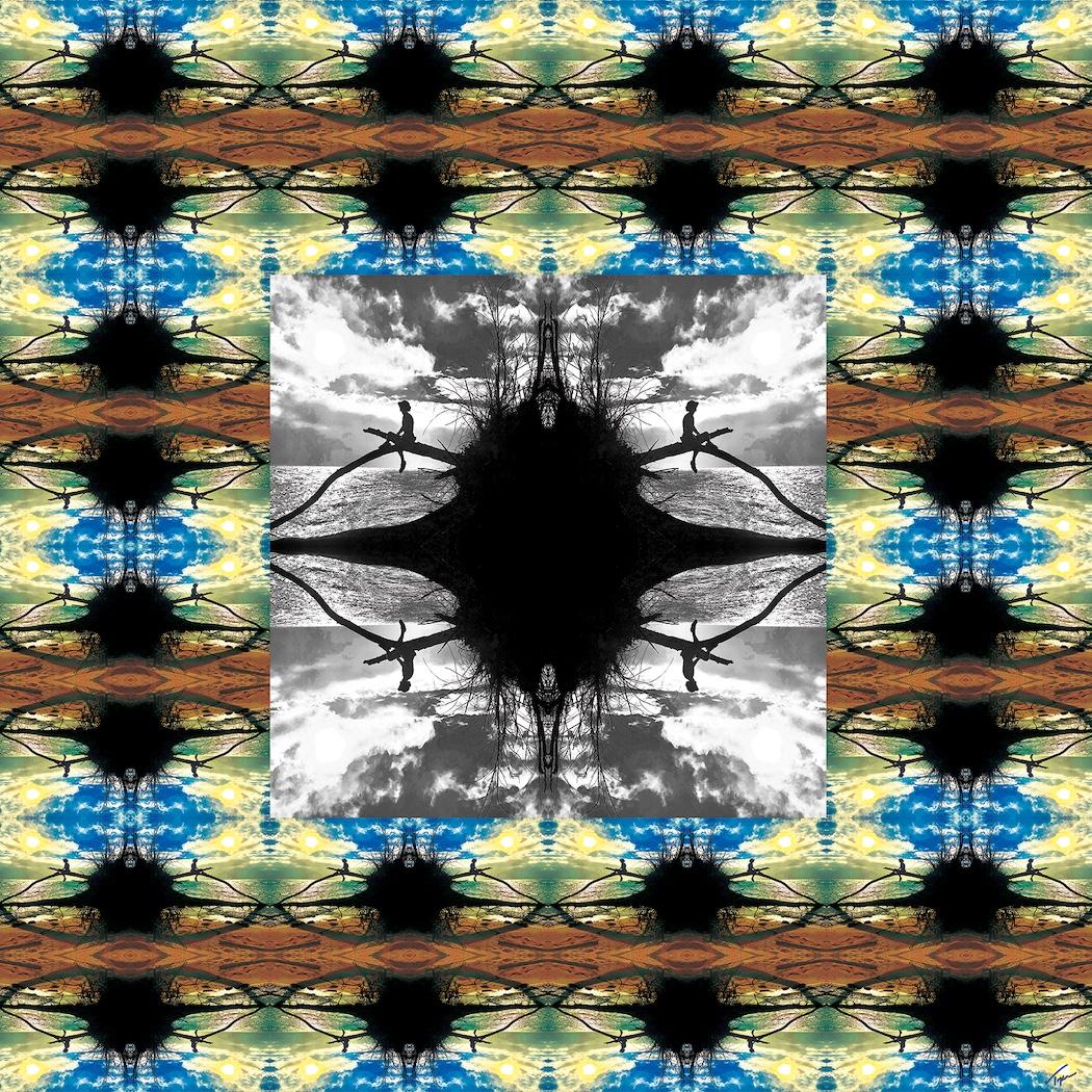 Paia, Contemporary Surrealist Natural Photo Collage, 2022, Original - Gray Landscape Photograph by Topher Straus