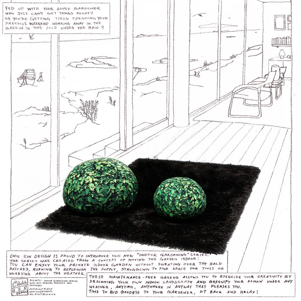 Topiary Ball – Ficus-Stricktes pixeliges Kissen Medium – Textil – Kissen im Zustand „Neu“ im Angebot in EINDHOVEN, NL