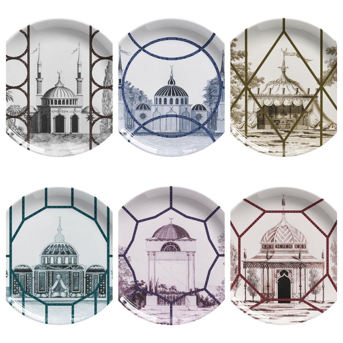 Topkapi Set of 6 Dessert Plates Made in Italy For Sale