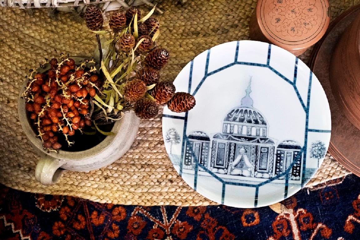 Italian Topkapi Set of 6 Porcelain Plates Made in Italy For Sale