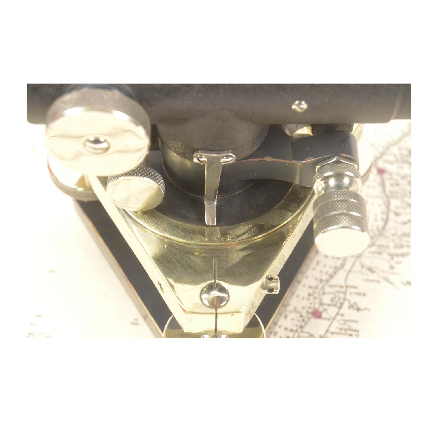 Topographic Brass Level Surveyor Instrument by Stanley circa 1870 Mahogany Box  3