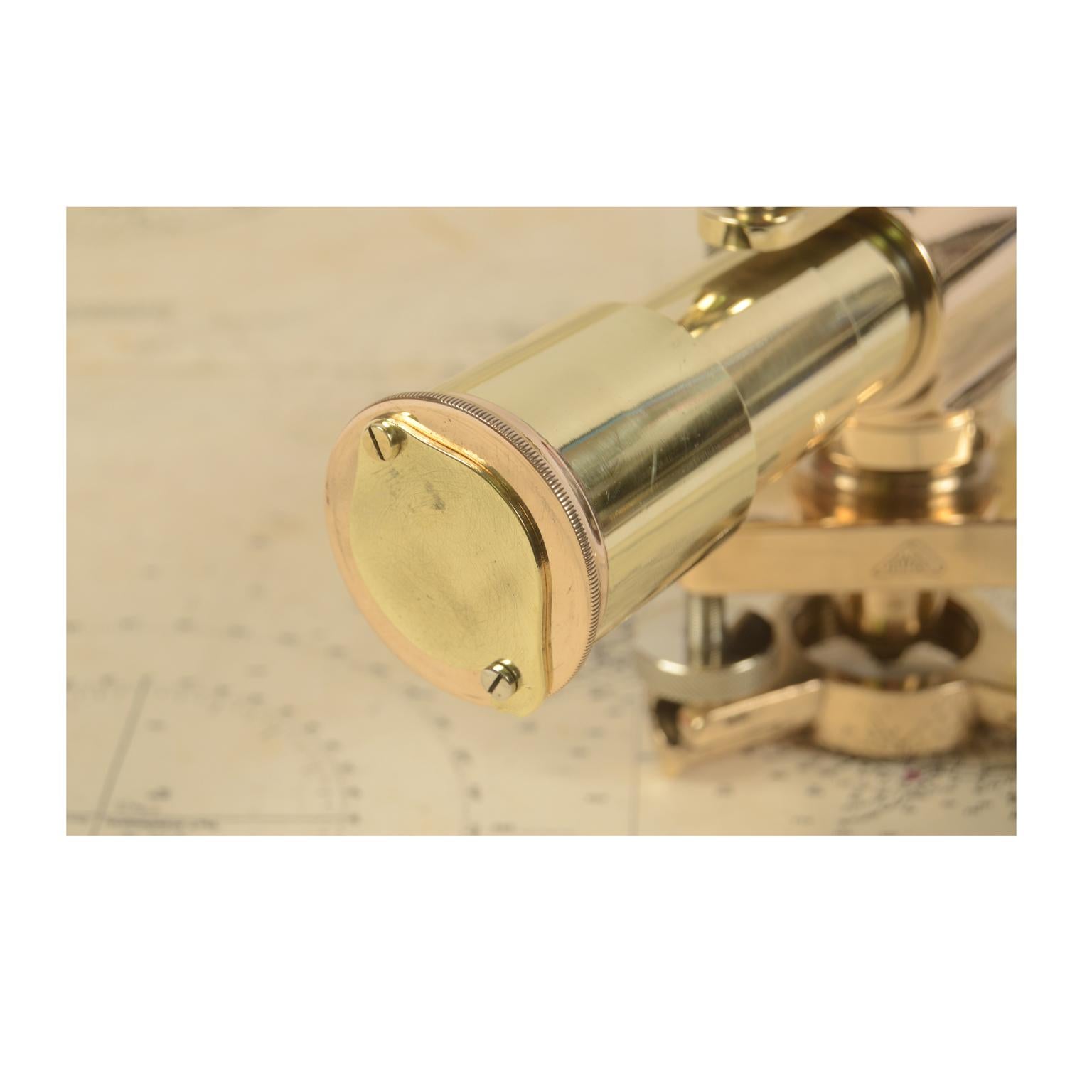 1890 Antique Brass Level Watts & Sond London Mahogany Box, Surveyor Instrument 6