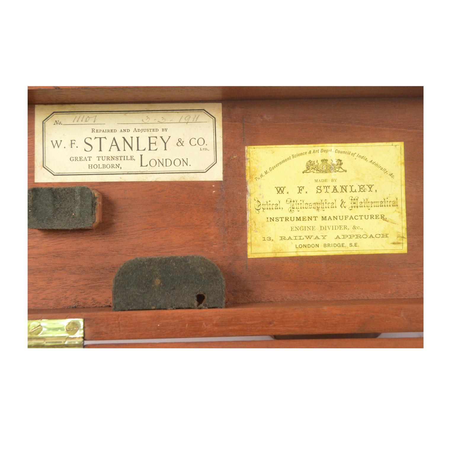 1870 Antike brüniertes Messing W F Stanley level Surveyor Measurement Instrument   im Angebot 12