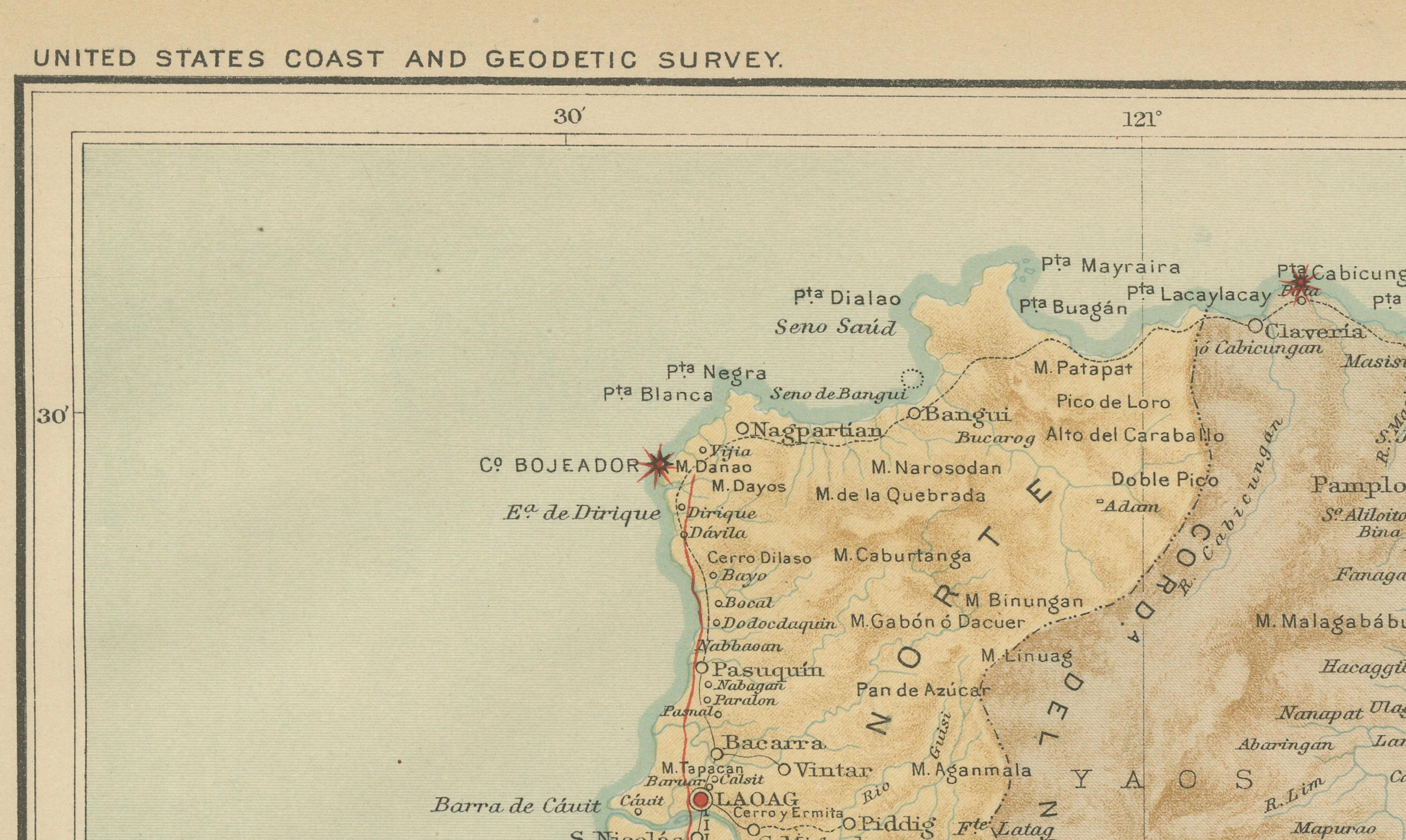 Topographic & Meteorological Map, Northern Luzon – Observatorio de Manila, 1899 For Sale 4