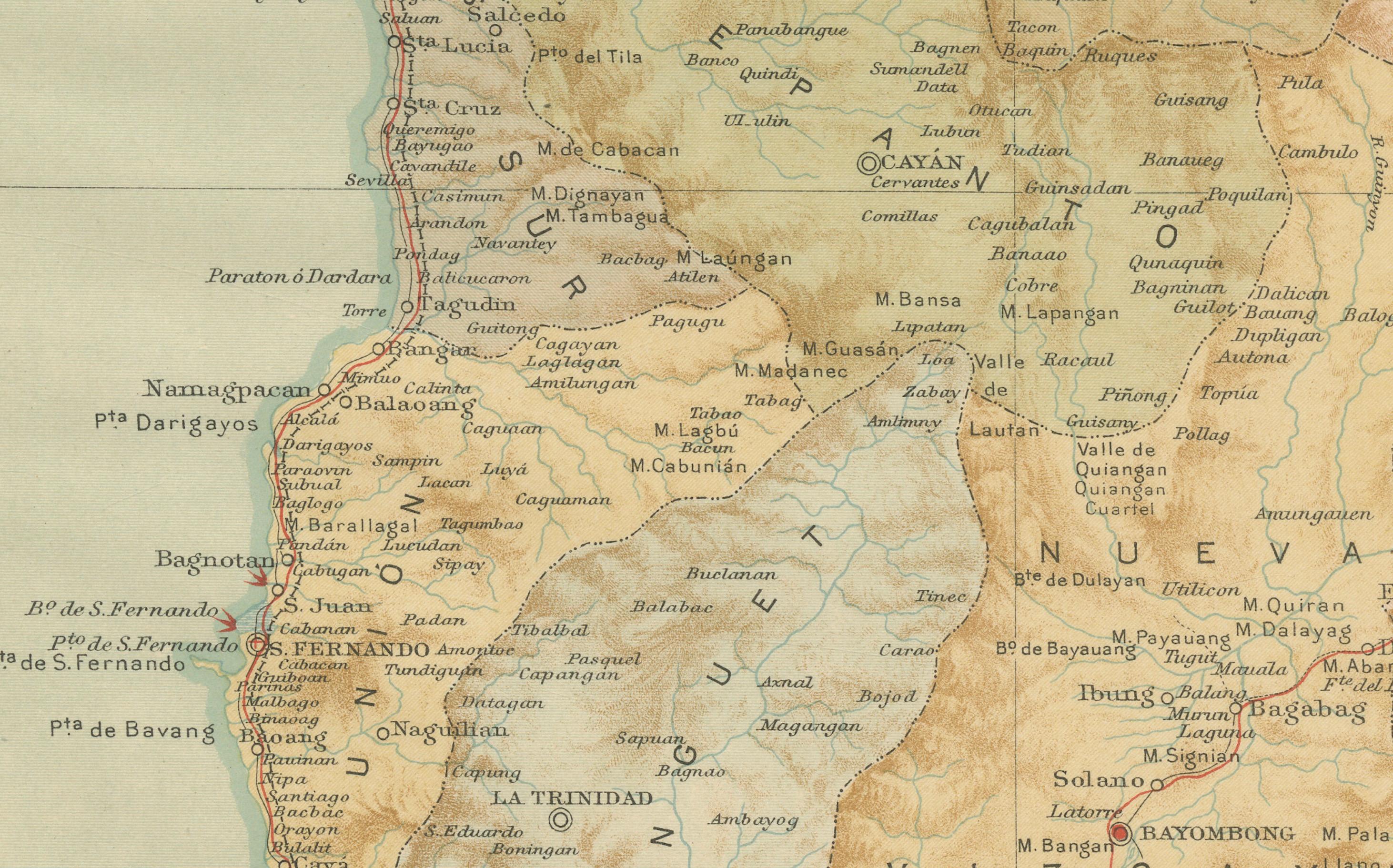 Topographic & Meteorological Map, Northern Luzon – Observatorio de Manila, 1899 For Sale 1
