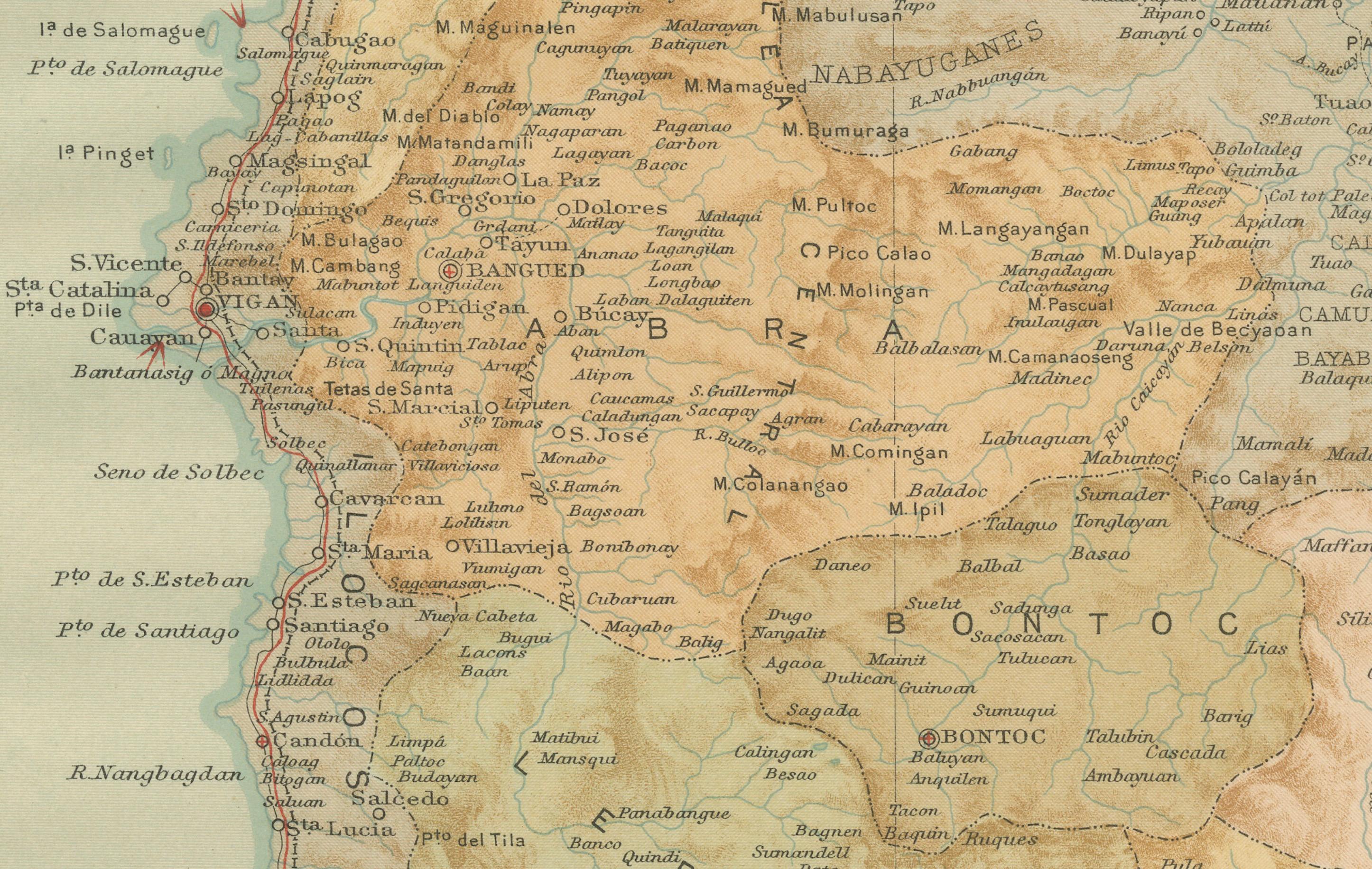Topographic & Meteorological Map, Northern Luzon – Observatorio de Manila, 1899 For Sale 2