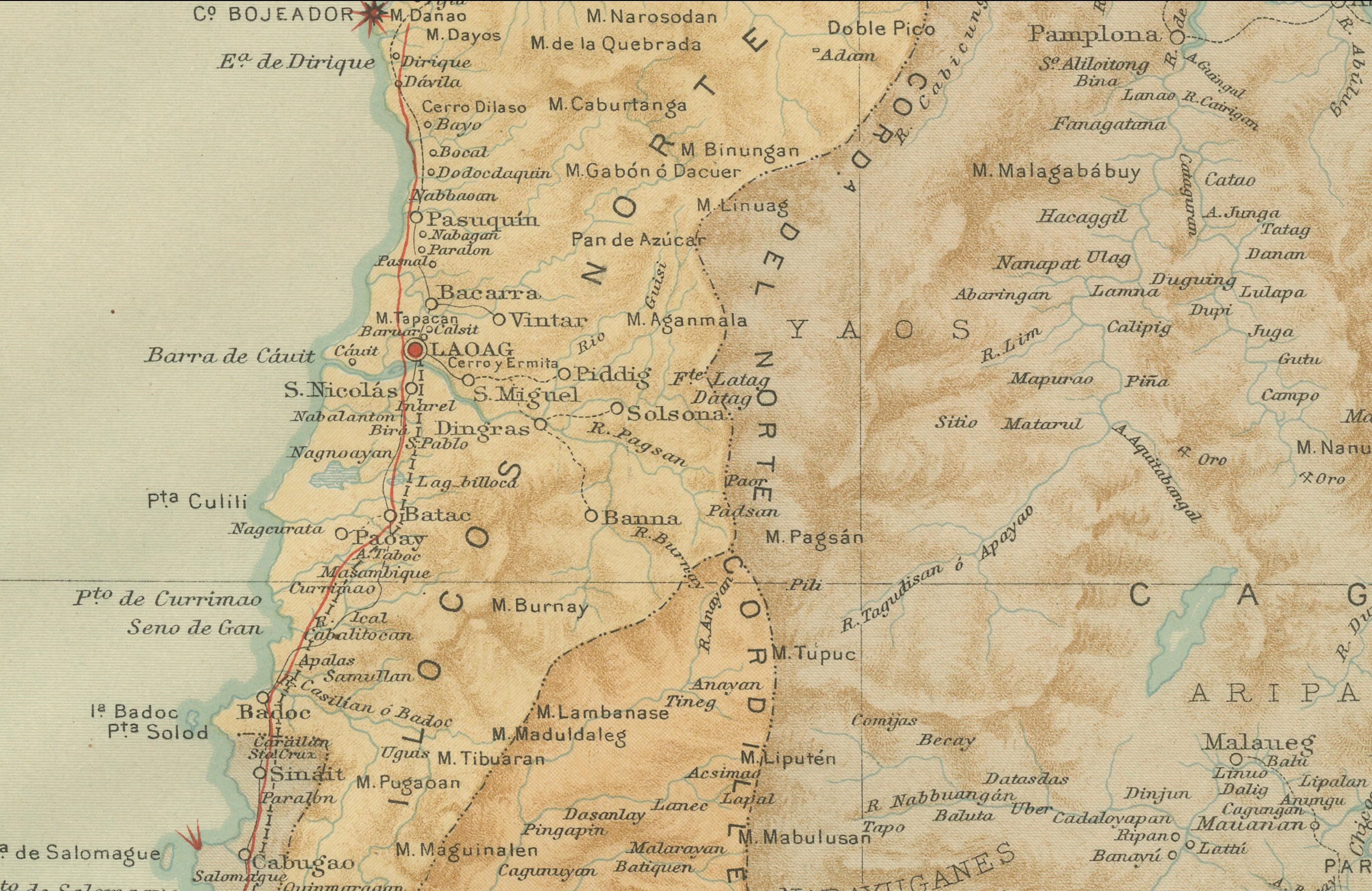 Topographic & Meteorological Map, Northern Luzon – Observatorio de Manila, 1899 For Sale 3