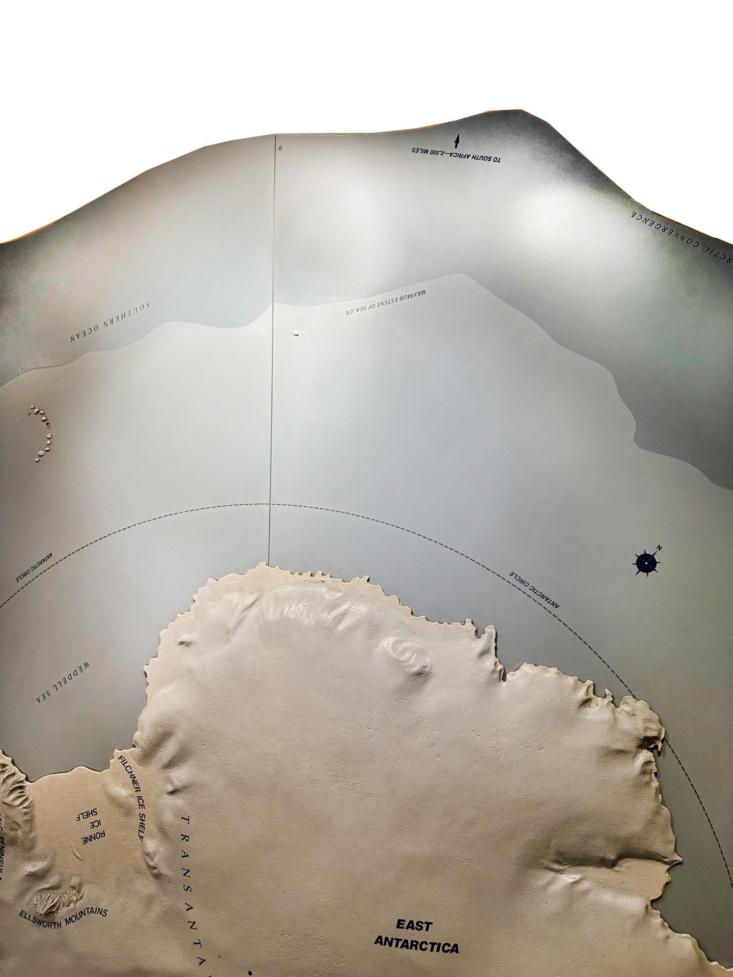 20th Century Topographic Three-Dimensional Relief Map of Antarctica For Sale